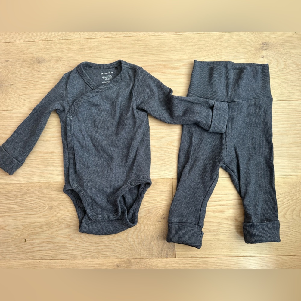 H&M Dark Heather Blue Matching Set